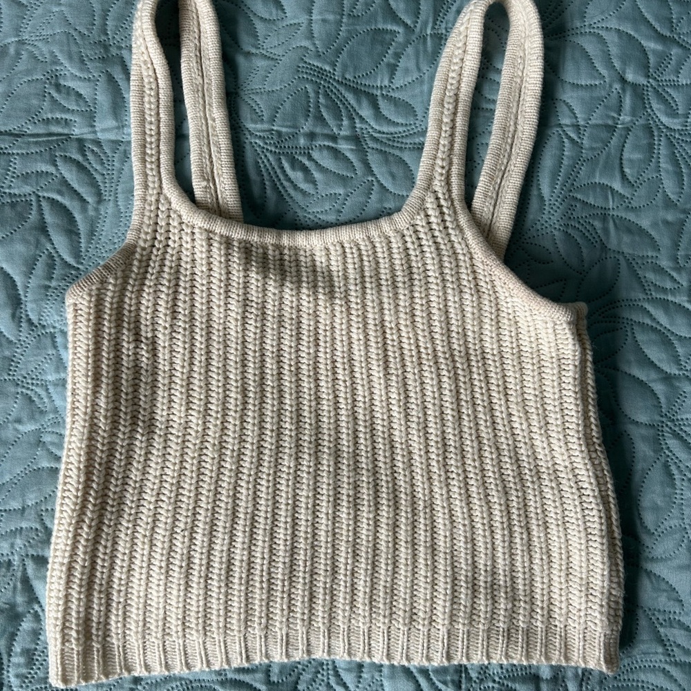 Aeropostale Tan Ribbed Crop Tank Top